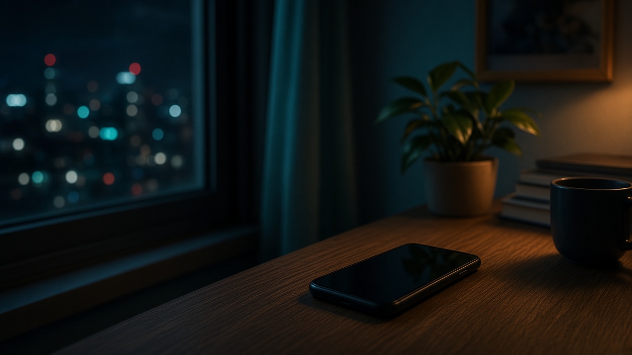 Un téléphone sur un bureau avec une barre de données mobiles encore en partie inutilisée